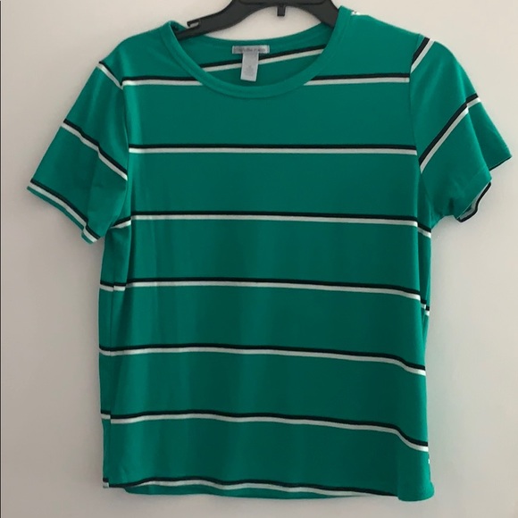 Charlotte Russe Green Striped Top - Picture 1 of 2